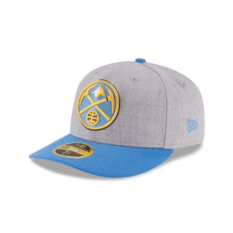 NBA Denver Nuggets Heather Low Profile 59Fifty Fitted (HVJ3367) - Grey New Era Caps